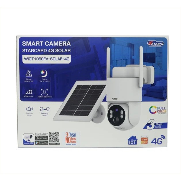WIOT1060FV-SOLAR-4G กล้อง Solar cell PTZ ความละเอียดภาพ 3 MP สำหรับติดตั้งภายนอก IP65 มีการรับประกัน