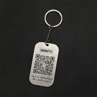 ⚫🔵 พวงกุญแจ สร้อยคอ สแตนเลส สแกน QR Code PromptPay ขนาด 4x7 Cm ⚠️ แจ้งลายละเอียดทางแชท ⚠️ [จัดส่งไว!]
