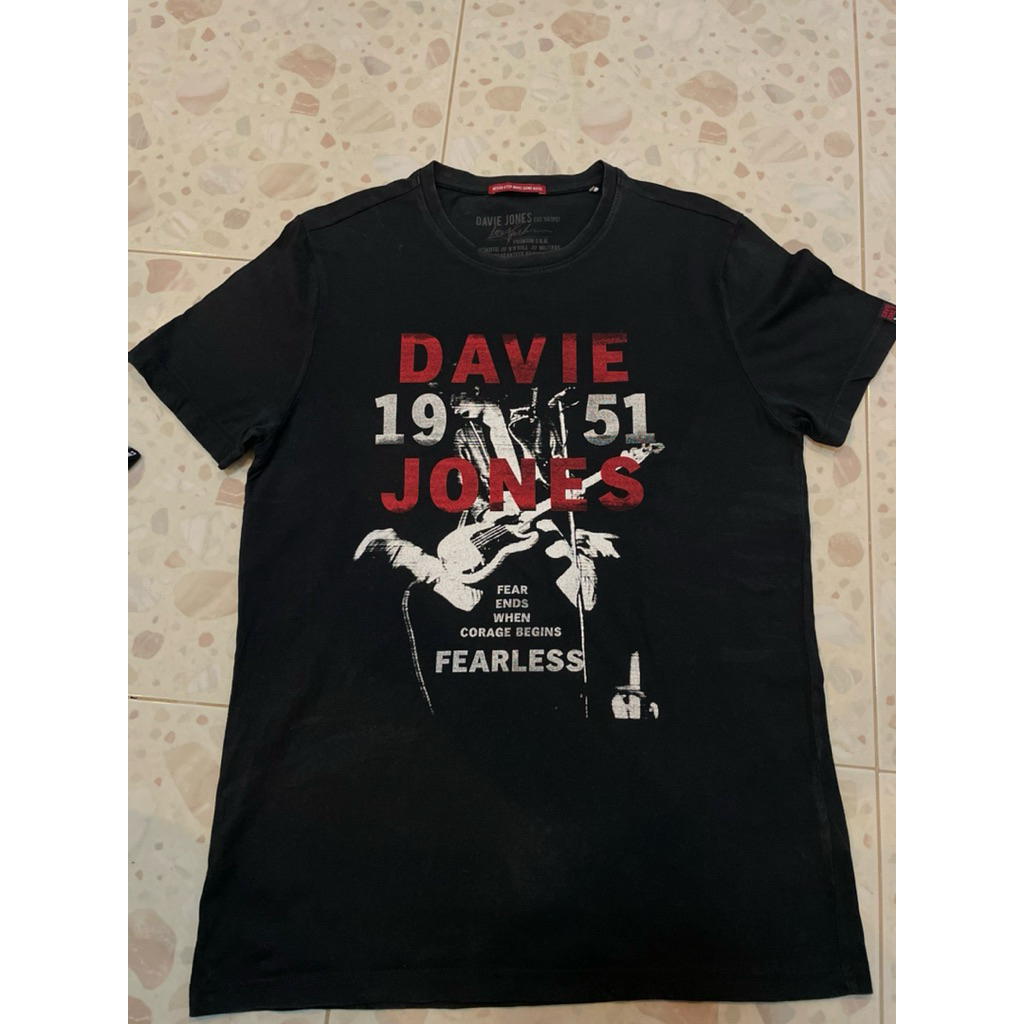 เสื้อยืดสีดำ Davie jones แบรนด์แท้