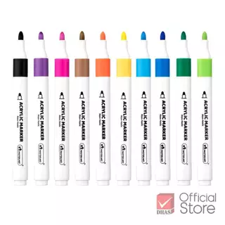 ปากกาสี อะคริลิค มาร์กเกอร์ Acrylic marker 12 สี / 24 สี / 36 สี จำนวน 1 กล่อง แบนด์ Master Art