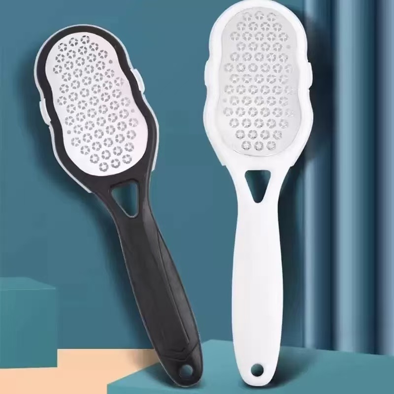 ตะไบป้องกันส้นเท้าแตกแบบสเเตนเลส  ตะไบขัดส้นเท้า แปรงขัดเท้าอเนกประสงค์(คละสีขาว,ดำ)