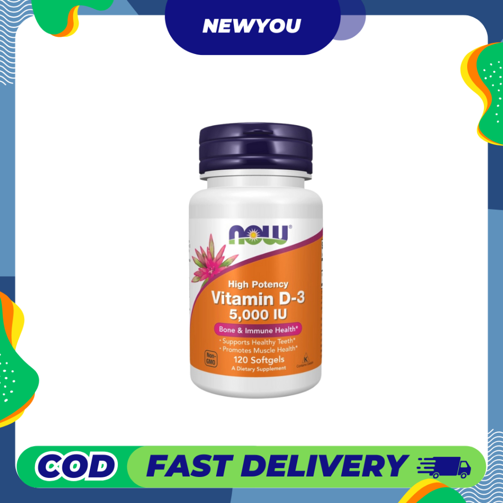 วิตามินดี3, Now, High Potency Vitamin D3, 5,000 IU, มี 120/240 Softgels