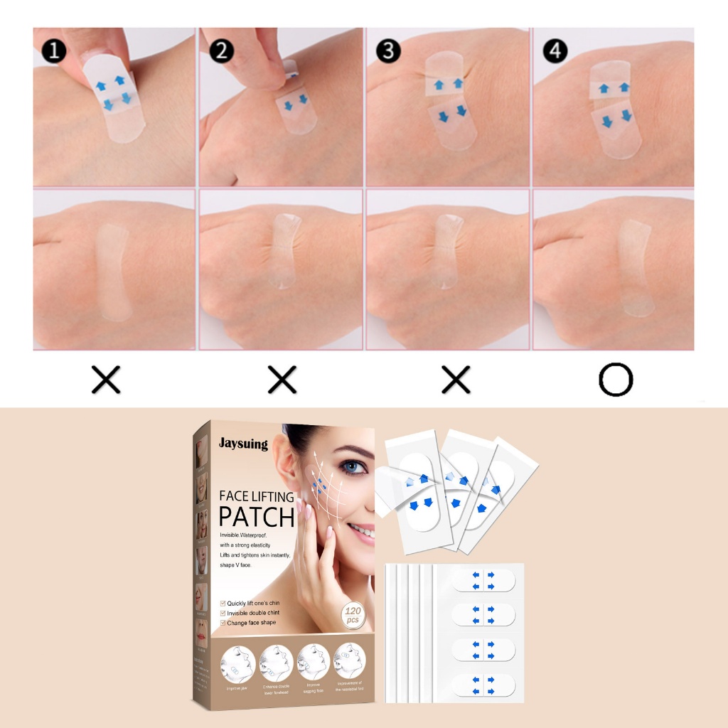 Jaysuing สติกเกอร์หน้าเรียว Facial Lifting Patch สติ๊กเกอร์หน้าเรียว ช่วยยกกระชับใบหน้า ปรับรูปหน้า กระชับและยกกระชับผิว - รูปที่ 3