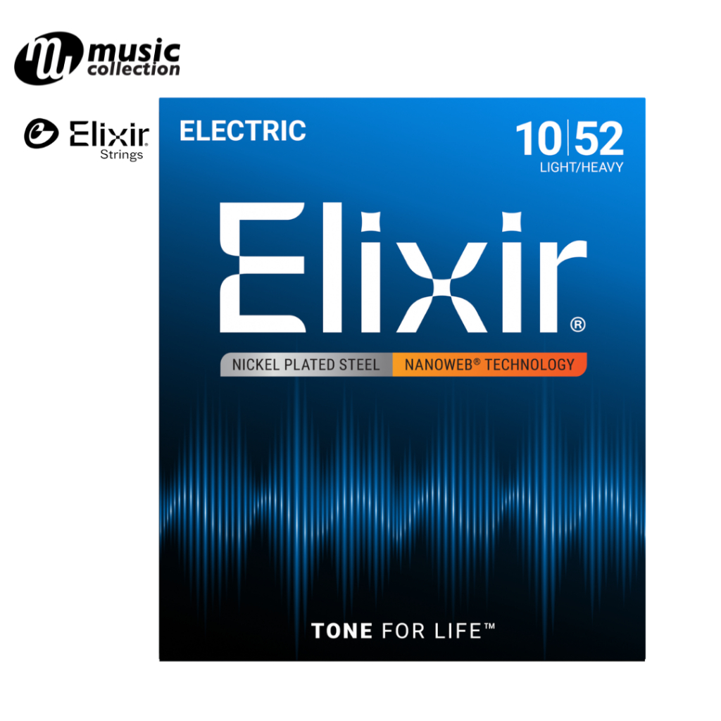 สายกีตาร์ไฟฟ้า Elixir® Nickel เคลือบ  NANOWEB (Light/Heavy, .010–.052) #12077