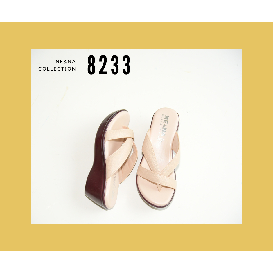 รองเท้าเเฟชั่นผู้หญิงเเบบเเตะสวมส้นตัน No. 8233 NE&NA Collection Shoes