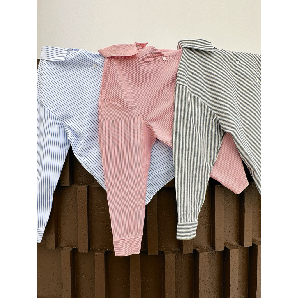 WH Emma shirt (3สี) - เสื้อเชิ้ตแขนยาวทรง oversized ลายทาง