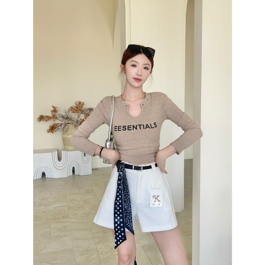 Reallyshops #9356(K) กางเกงขาสั้น เข็มขัด+ผ้า เอวยางยืด ผู้หญิง พร้อมส่ง ราคา ถูกที่สุด ดีลบีเคเค แกลเลอรีภาพที่ 5
