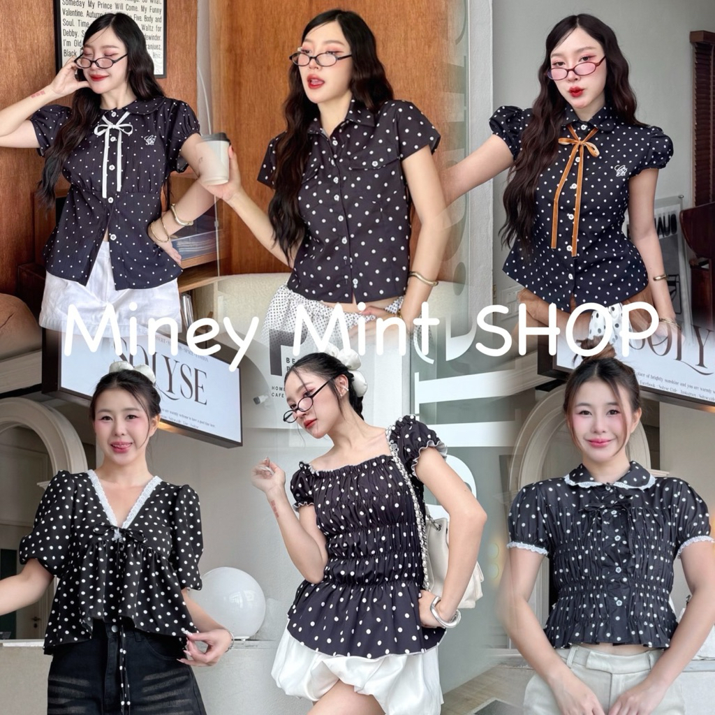 miniminey🖤เชิ้ตคอบัว งานน่ารักเรียบร้อยมาก ใส่ไปทำงานได้