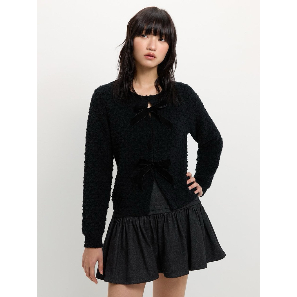 Pomeloเสื้อคาดิแกนขนนุ่มยืดได้ สภาพ95% * from shop 1,199 *