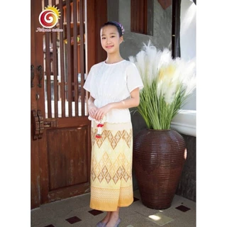 👩ชุดไทยพิกุล เสื้อลูกไม้เอวยืด ผ้าถุงพิมพ์ลาย วันภาษาไทย ใส่สบาย สีไม่ตก ไปวัด ทำบุญ สวยๆไม่ซ้ำใครแน่นอน