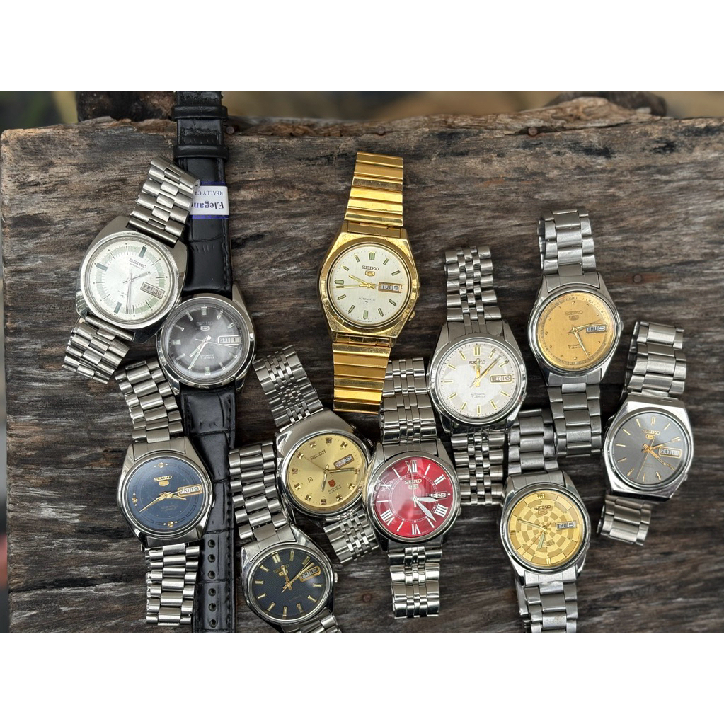 นาฬิกา ไซโก้  แท้มือสองออโต้ Automatic seiko5 7009,7S26 หลังทึบ หลังใส