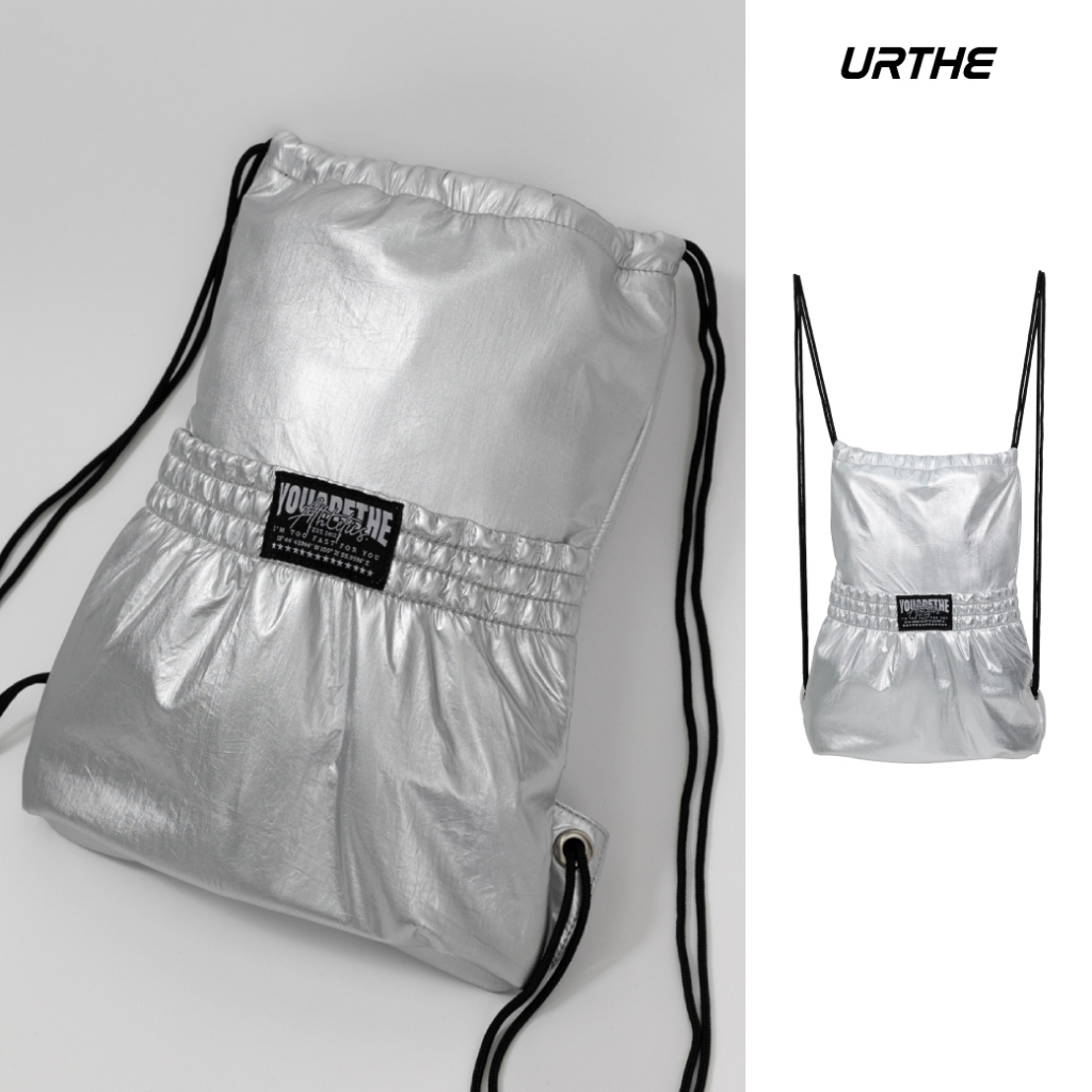 URTHE - กระเป๋าสะพายหลัง แบบหูรูด รุ่น UNISEX DRAWSTRING BACKPACK
