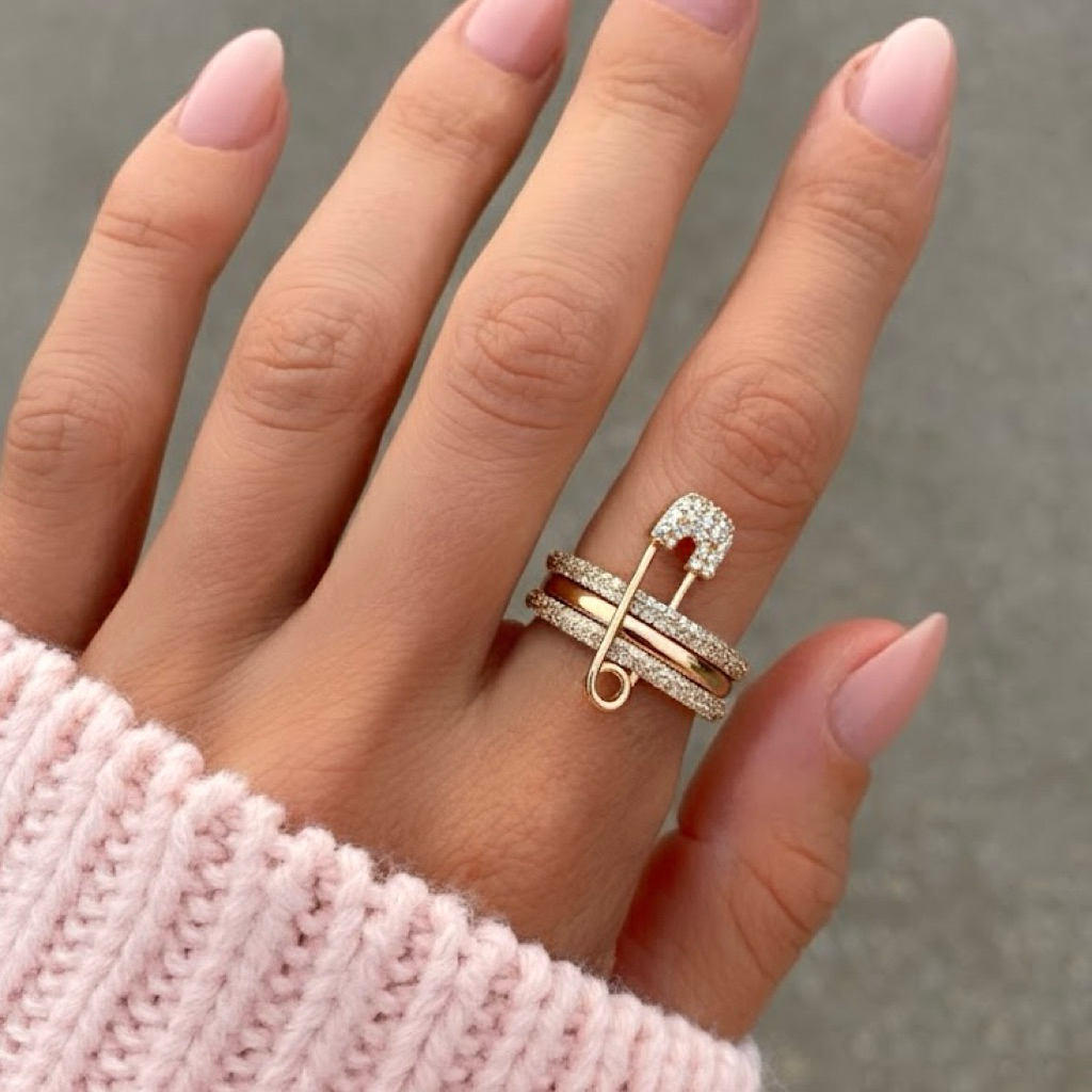 Eclat - Freya Ring แหวนทองเข็มกลัด แหวนทอง
