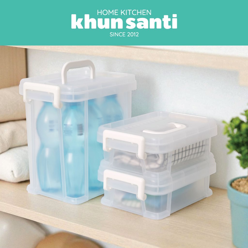 KHUN SANTI กล่องพลาสติกหูล็อกอเนกประสงค์ ขนาด : 17.5(ก) x 24.5(ย) x 26(ส) cm ความจุ : 7L PK-256 ราคา ถูกที่สุด ดีลบีเคเค แกลเลอรีภาพที่ 5