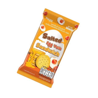 บิสคิโอ แซนวิชบิสกิต ซอล์ตเต็ด เอ้ก โยล์ค ไข่เค็ม 336ก. Biskio Sandwich Biscuit Salted Egg 336g.