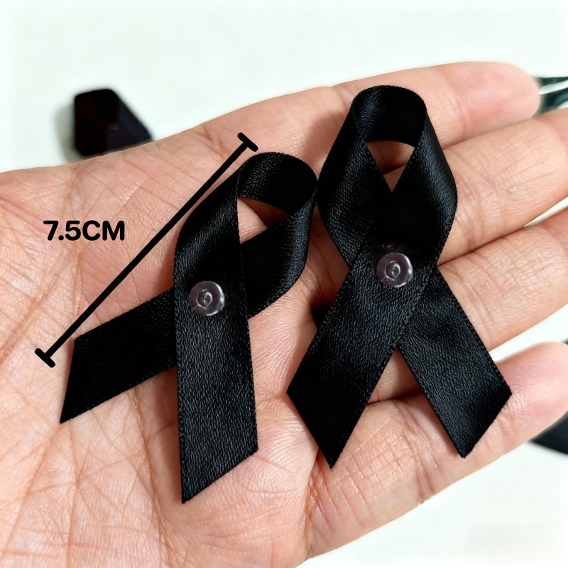 เข็มกลัดไว้อาลัย เข็มกลัดริบบิ้น 10ชิ้น เข็มกลัด รูปโบว์ โบว์ไว้ทุกข์ แสดงถึงความสงบสุขและความห่วงใย - รูปที่ 2