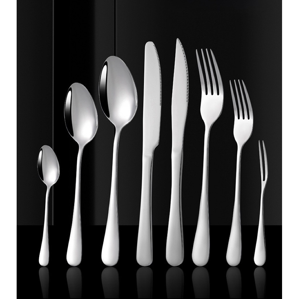 ช้อนส้อมสแตนเลส 410 Stainless410 ช้อนส้อม ช้อนเกาหลี ช้อนกลม มีดสเต็ก  ช้อนไอศกรีม ส้อมผลไม้ – โปรปัง
