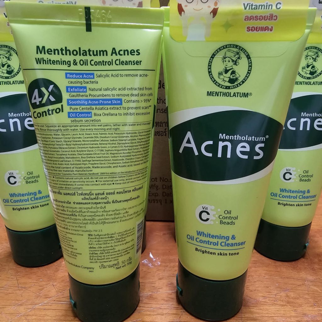 1 หลอด โฟมล้างหน้า เมนโทลาทั่ม แอคเน่ส์ acne mentholatum wash oil control 50g