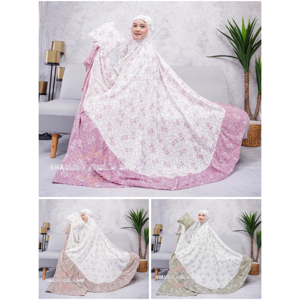 ชุดละหมาดลายดอกไม้/ผ้าละหมาด/ชุดละหมาดพกพา/Travel Mukena/ตะละกง