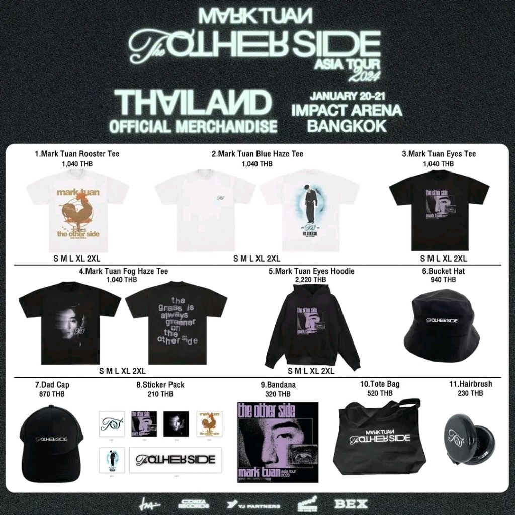เสื้อThe other side 2024 Mark Tuan Got7 XL, 2XL ใหม่มือ1
