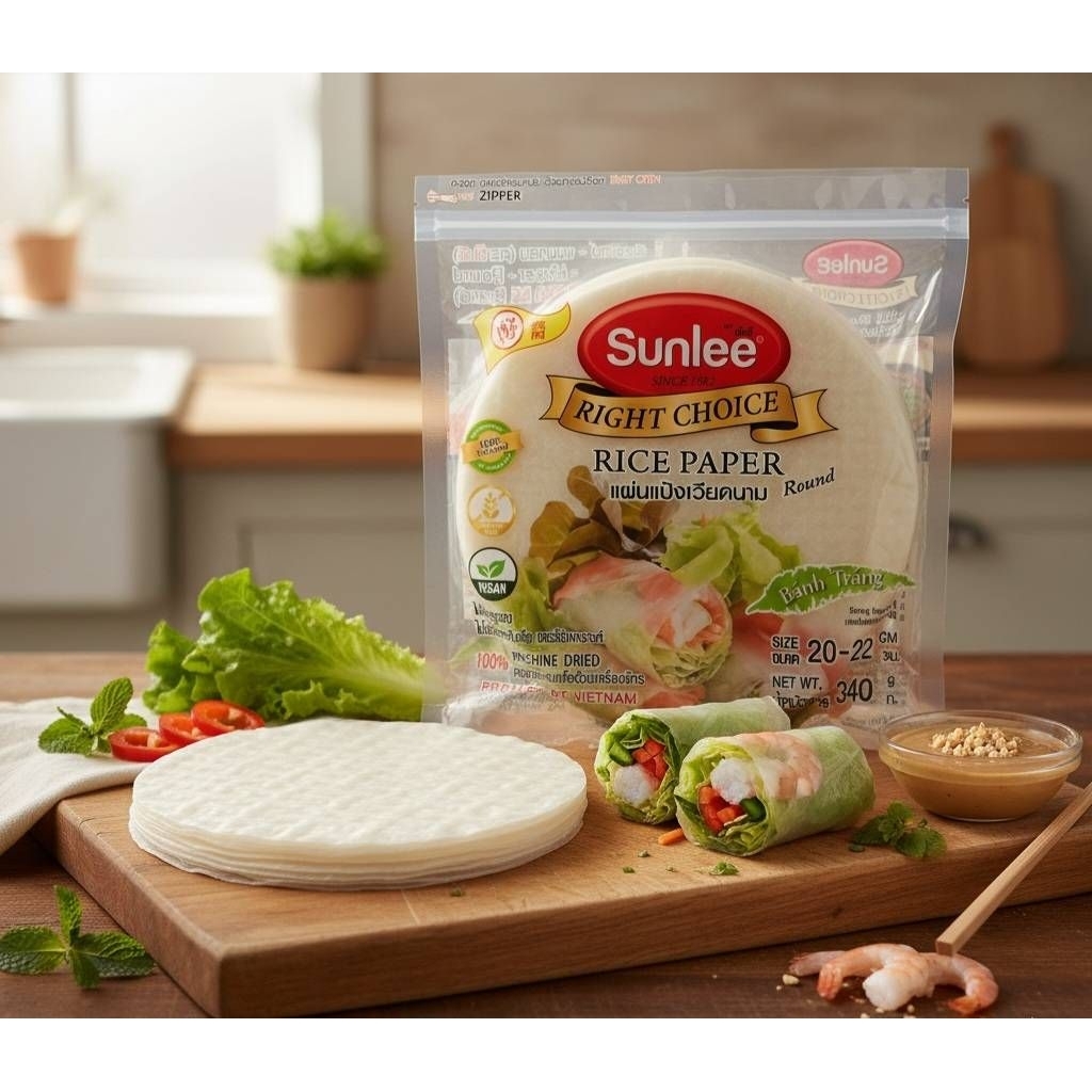 [Made​ in​ Vietnam] Sunlee Rice Paper แผ่นแป้งเวียดนาม​ Size​ 20-22 cm