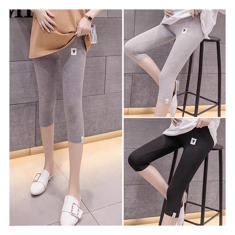 พร้อมส่ง ถูกที่สุด กางเกงคนท้องขาสั้นแฟชั่นเกาหลี กางเกงคุณแม่ตั้งครรภ์ กางเกงครอป ขยายเอวได้ คุณแม่ตั้งครรภ์ XXL