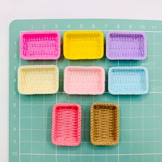 j267ถาดสีทรงสี่เหลี่ยมผืนผ้าของจิ๋วดีไอวายแพ็คละ 10 ชิ้น