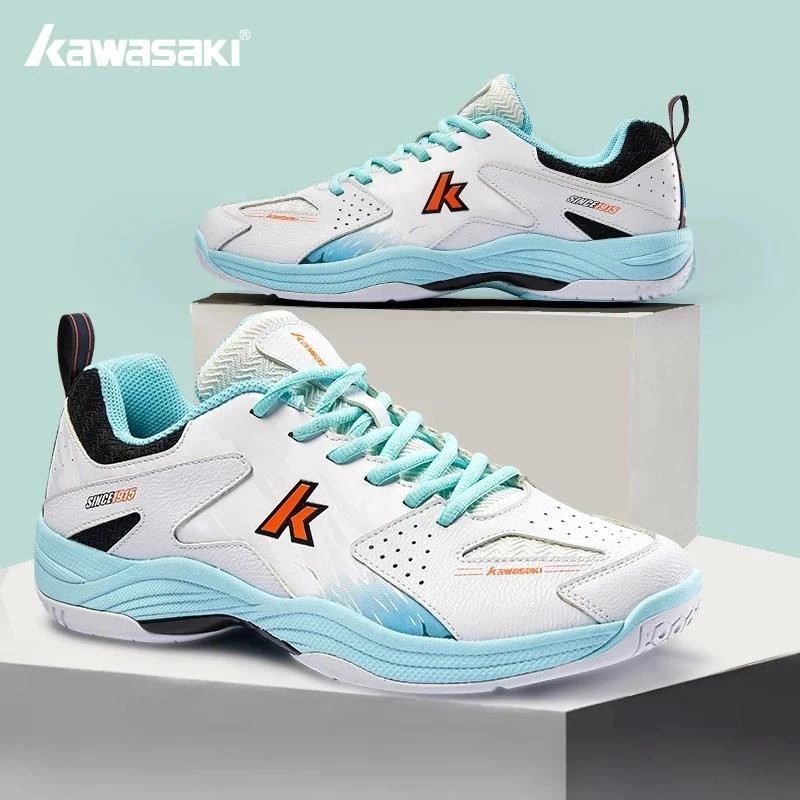 Kawasaki รองเท้ากีฬาแบดมินตัน  K1B51-B3333 (ขาว-ฟ้า) ลิขสิทธิ์แท้จาก KAWASAKI Sports Thailand