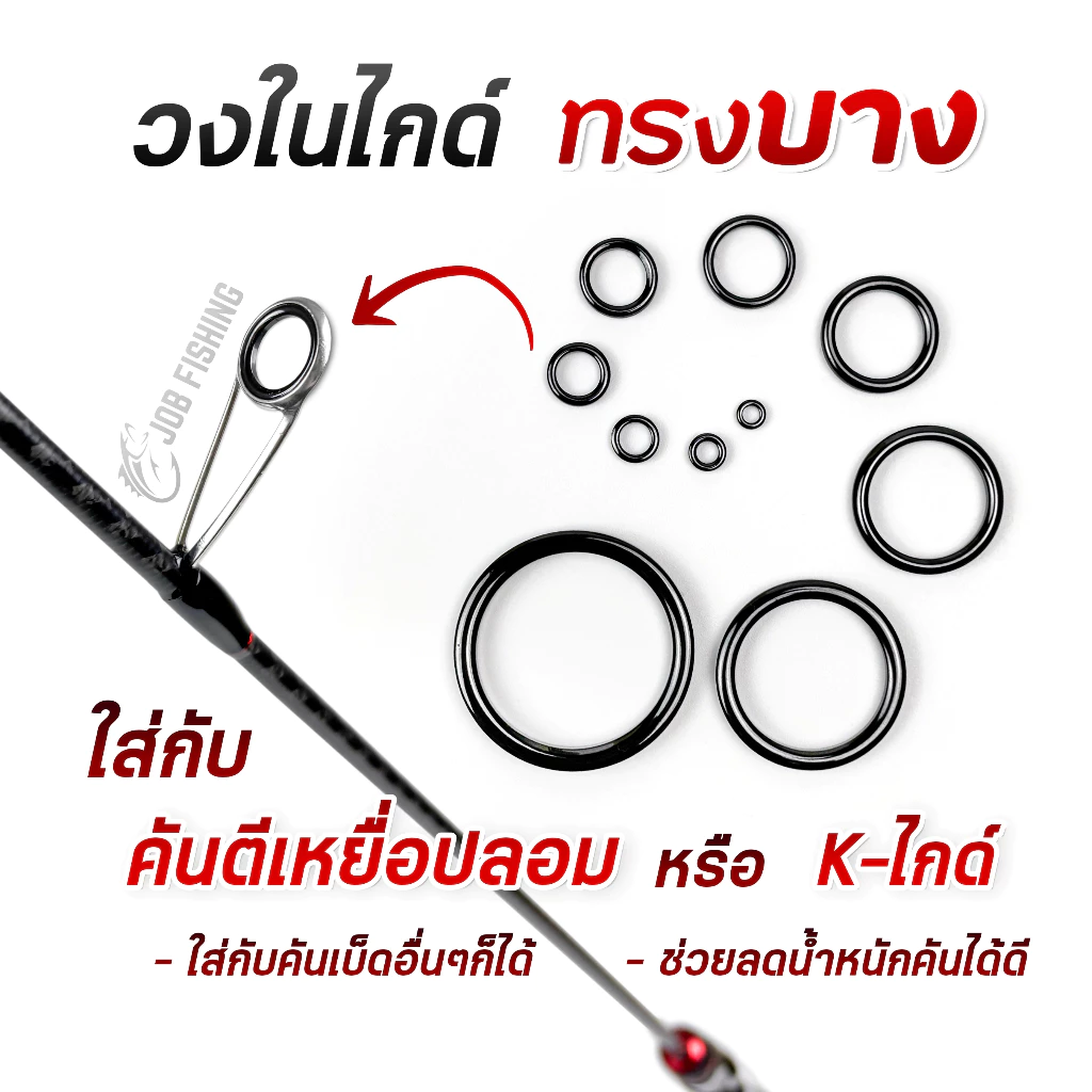 วงไกด์เซรามิค [ทรงบางพิเศษ]❗ สำหรับใส่คันตีเหยื่อปลอม, k-ไกด์, ใส่คันทั่วไป ช่วยลดน้ำหนักคันได้ดี วงในไกด์ ซ่อมคันเบ็ด