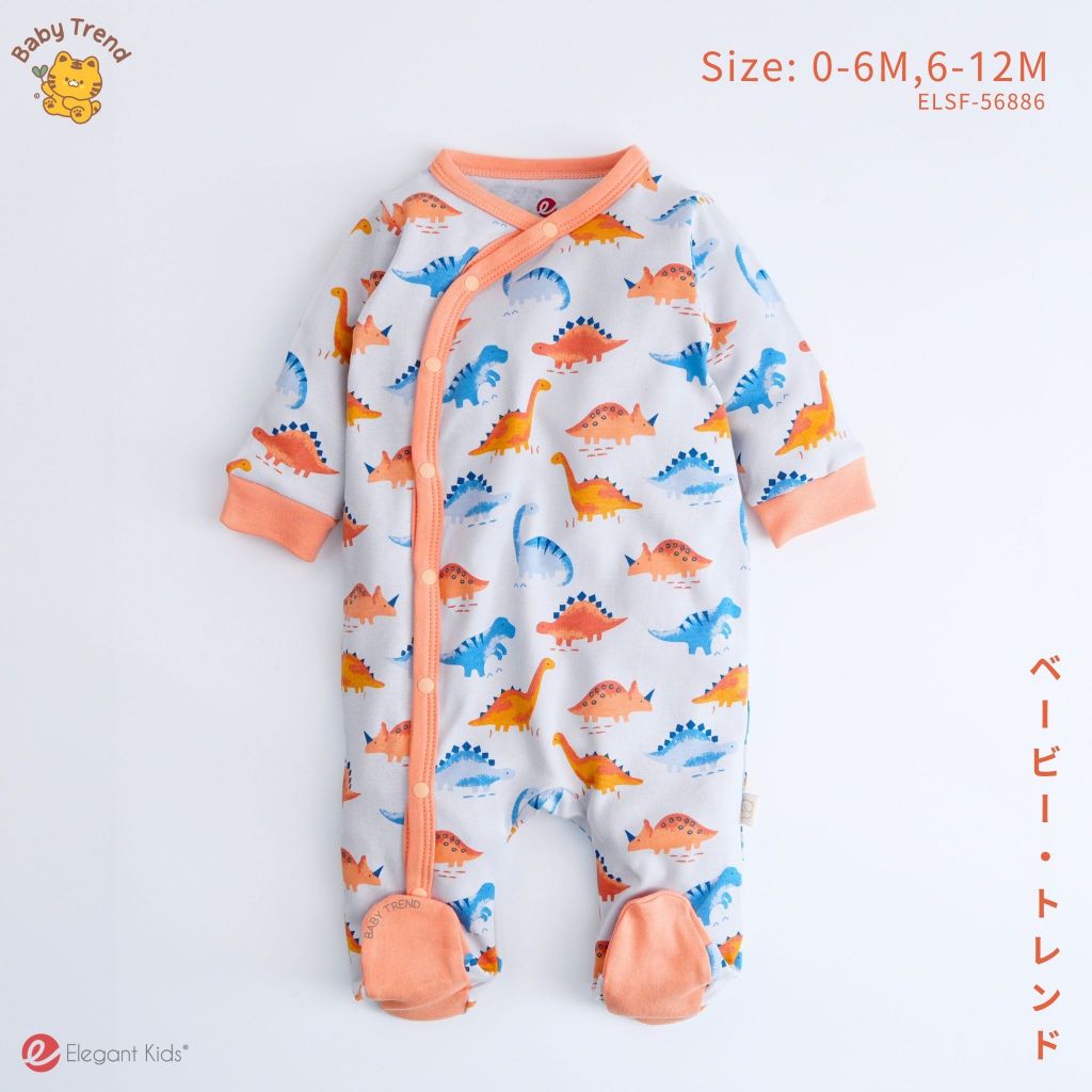Elegant Kids ชุดเด็กผู้ชาย 0-12 เดือน ชุดหมีคลุมเท้า ลายHappyDinosaur Collection | Babytrend