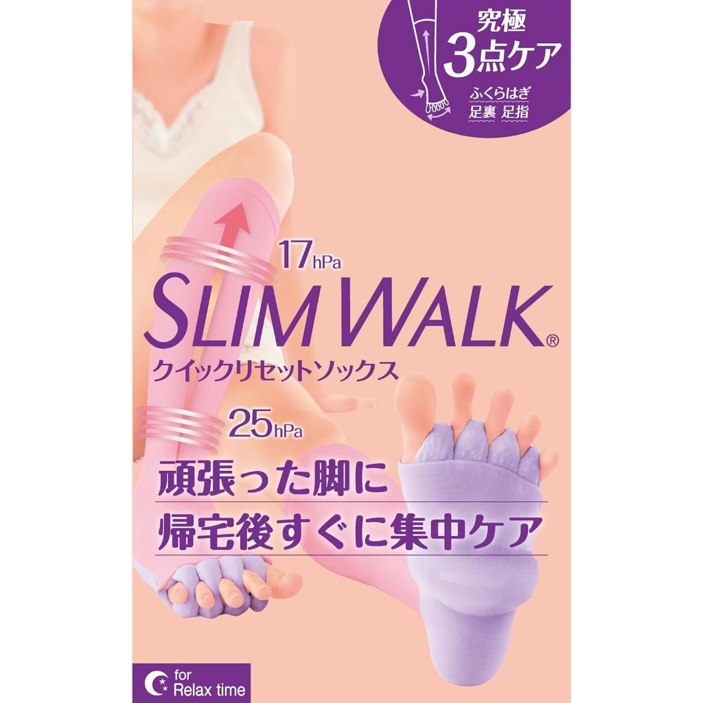 Direct from Japan Compression Socks SlimWalk Quick Reset Socks Pink Purple Compression Socks for Hom