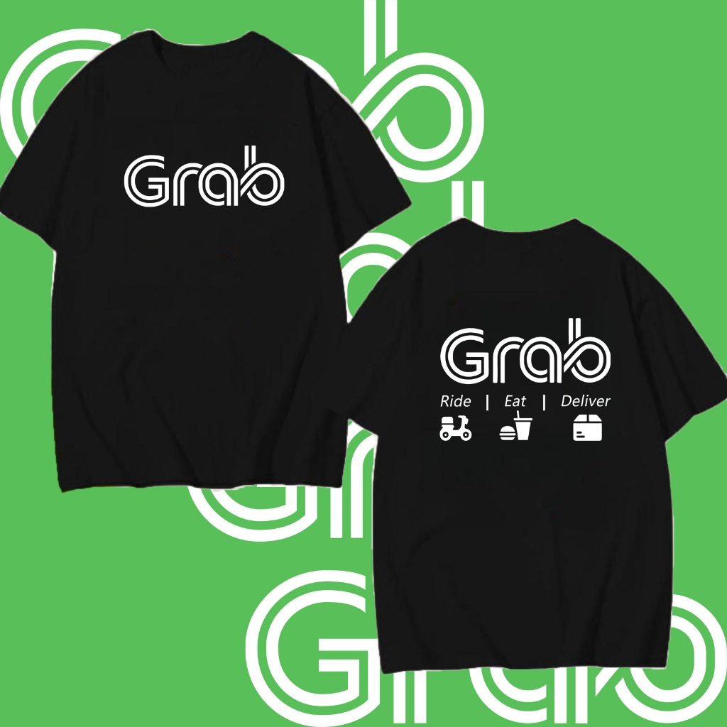 S-5XL Grab เสื้อยืด ลาลามูฟ โลโก้สีสด T-shirt แบบสวม สกรีนแบบเฟล็ก PU สวยสดไม่แตกไม่ลอก ส่งด่วนทั่วไทย
