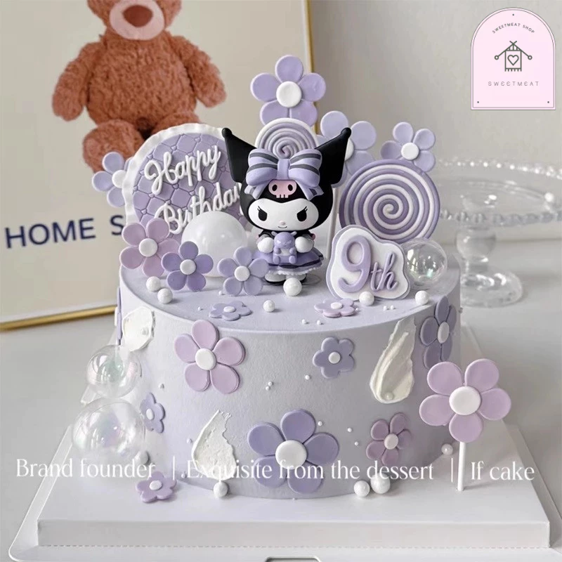 คุโรมิ HBD โมเดลคุโรมิ Sanrio Kuromi แต่งเค้ก