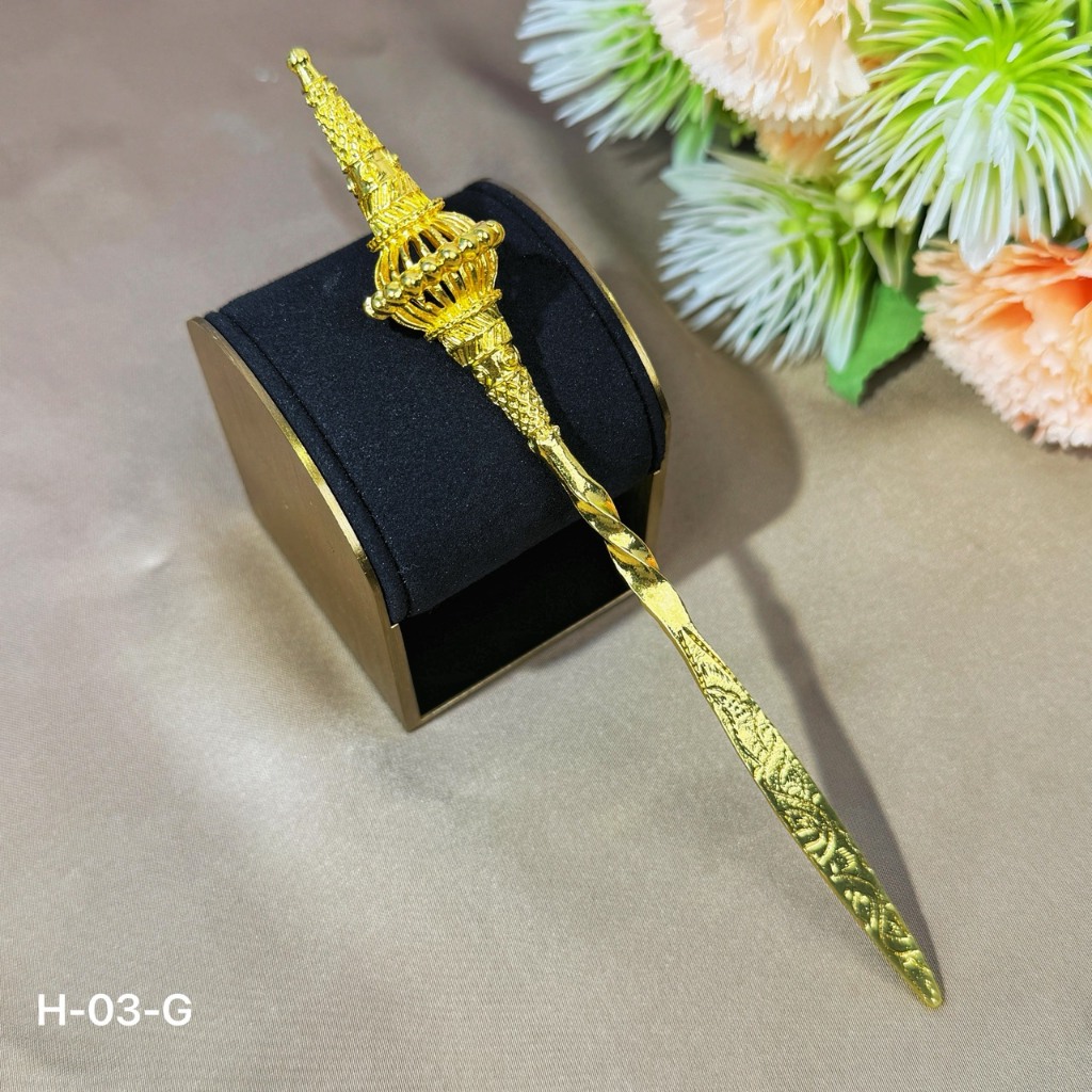 ปิ่นปักผมชุดไทย ปิ่นปักผมโบราณ สีเงิน สีทอง สีเงินรมดำ - รูปที่ 2