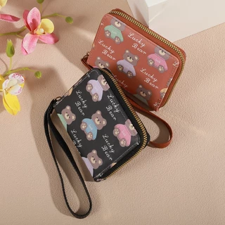 (B-2585)🔥กระเป๋าสตางค์ใบสั้น กระเป๋าใส่บัตร หนังPu ขนาดเล็กแบบพกพาพกพาสะดวก สีสดใส แฟชั่นสําหรับสตรี