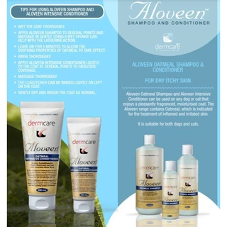Dermcare Aloveen Oatmeal Shampoo สูตรโอ๊ตมิลล์ ช่วยลดอาการคัน ผื่น แดง สำหรับสุนัขและแมวแพ้ง่าย ขนาด 500ml / 250ml