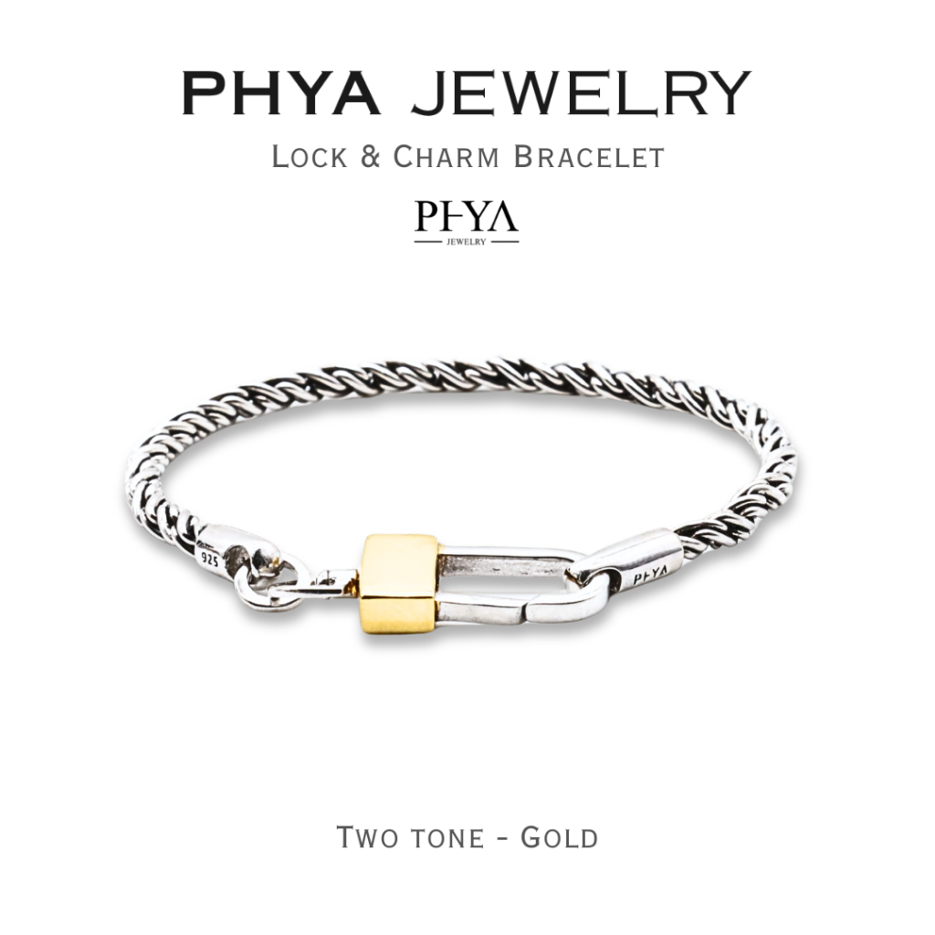 PHYA Lock & Charm Bracelet : สร้อยข้อมือ ล็อคแอนด์ชาร์ม เงินแท้