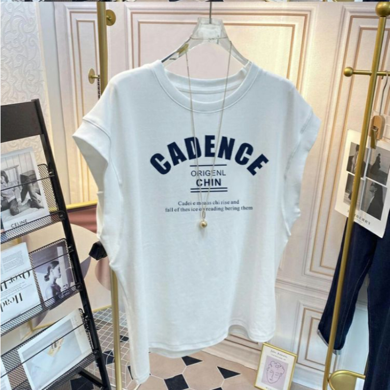 เสื้อยืดสวยๆผู้หญิงที่กําลังฮิต oversize เสื้อผ้าสาวอวบไซส์ใหญ่แฟชั่นใหม่  เสื้อแขนกุดลําลองทรงหลวมสไตล์เกาหลีน่ารัก 3XL