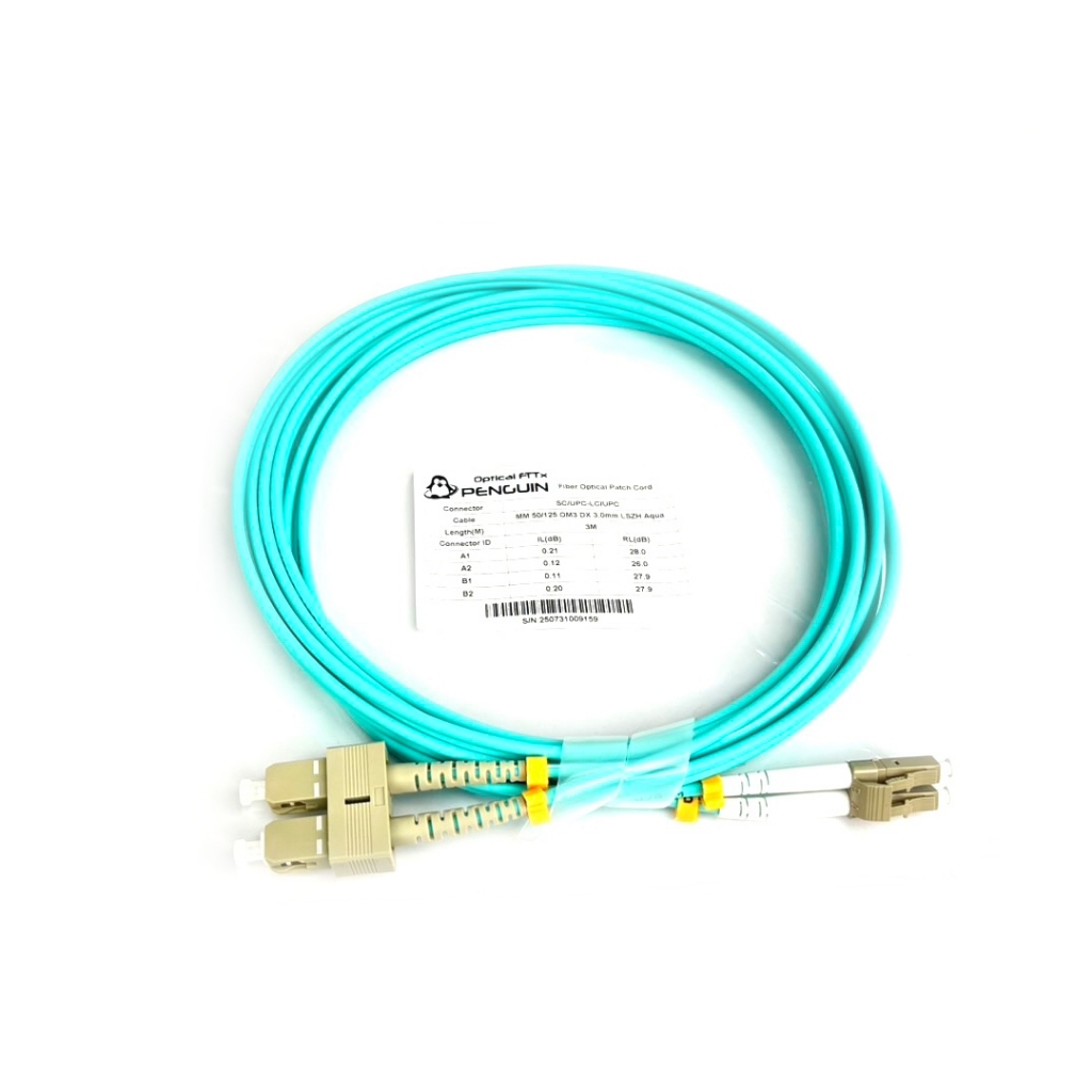 SC/UPC to LC/UPC Duplex Patch Cord Multi-mode OM3 / 3.0mm / LSZH