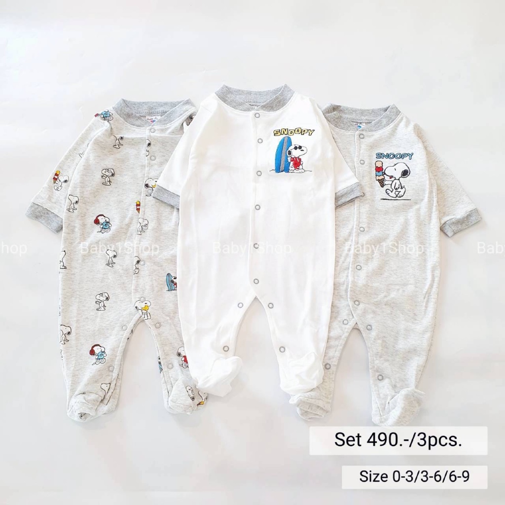 [สินค้าพร้อมส่ง]เซตคลุมเท้า ผ้าคอทตอลเด็กแรกเกิด-9กก.ใส่ได้