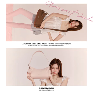 (𝐍𝐞𝐰 ! 🥐) กระเป๋าสะพายข้างหนังกลับ Croissant SUEDE - The pastry studio