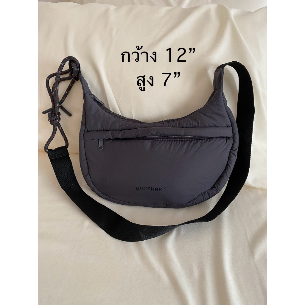 ✨ BagSmart Puffy Hobo Bag สีเทาเข้มสุดฮิต! ✨ กระเป๋าทรงโฮโบสุดคิ้วท์จาก BagSmart (ใหม่)