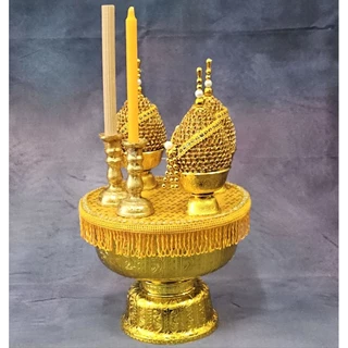 พานเครื่องทองน้อย พานสักการะ (ราคาเป็นชุด)002