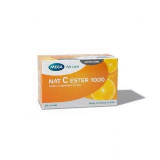 Nat C Ester 1000 Mega We Care 30 Sachets แนท ซี เอสเทอร์ 30 ซอง ( อาหารเสริม )