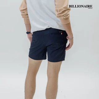 Billionaire | กางเกงขาสั้น15นิ้ว มีริบบิ้นกระเป๋าหลัง เนื้อผ้าคอตตอลชิโน่+สแปนเดก ระบายอากาศดี