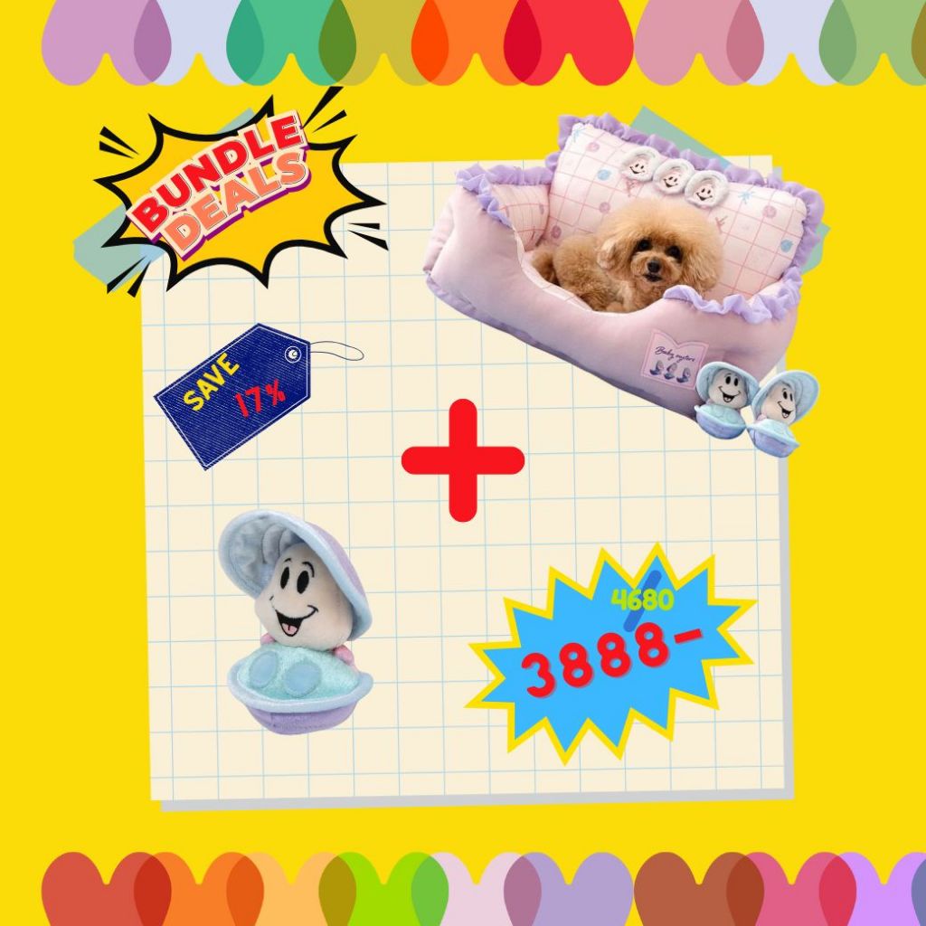 🐚 [BUNDLE DEAL] Baby Oyster Bed + Plush Toy Set – Save 17%!