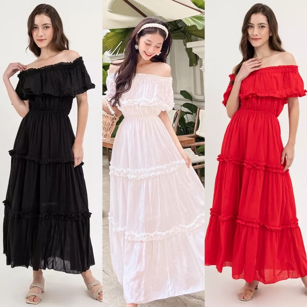 💥เก็บโค้ดลดเพิ่ม-ส่งฟรี🪬🌺แม๊กซี่เดรสยาว ชุดไปทะเล เดรสยาวสไตล์โบฮีเมี่ยน