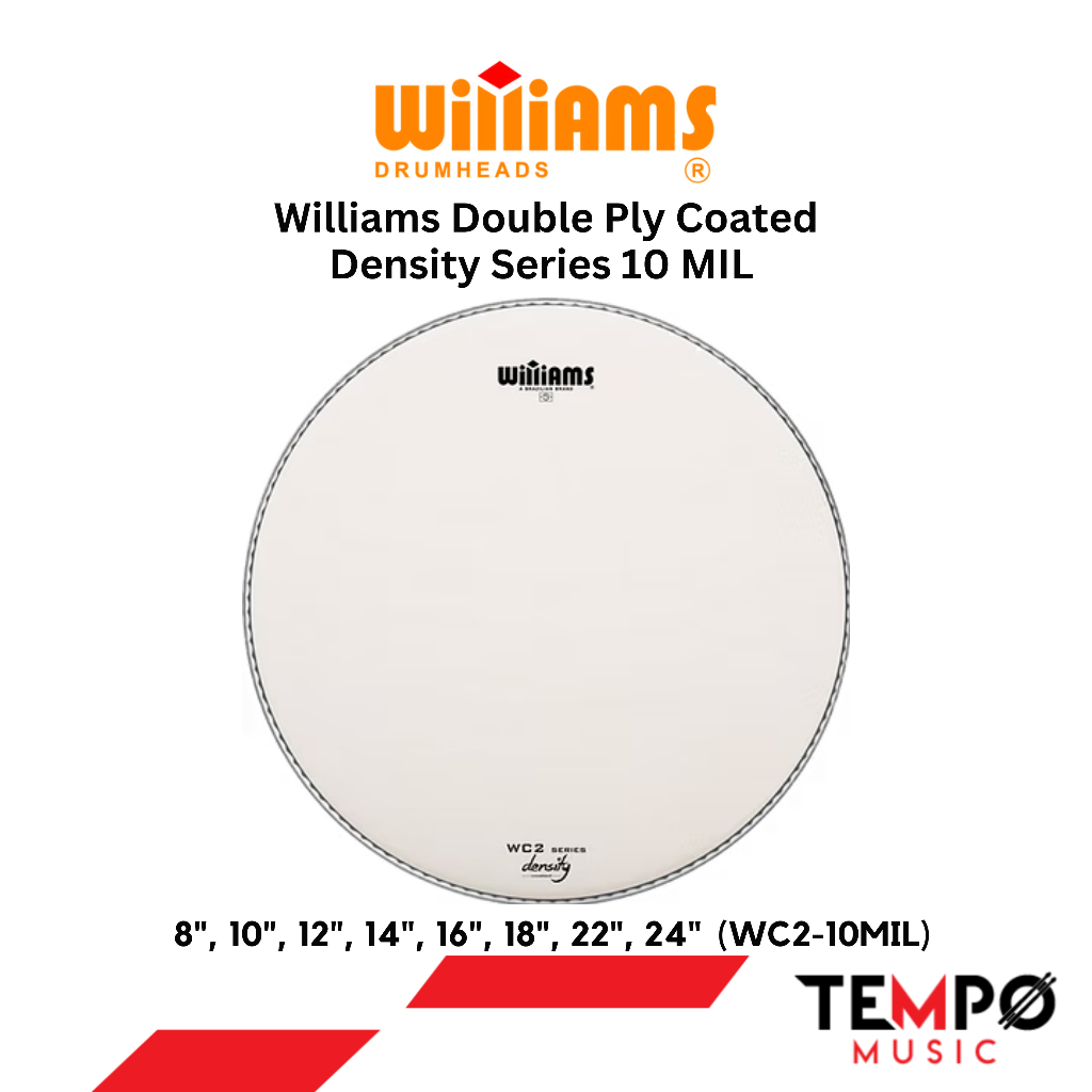 Williams หนังกลอง WC2 Double Ply Coated Oil Density Series 10-MIL