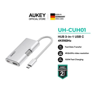 AUKEY UH-CUH01 ฮับ TravelDok 3-in-1 USB-C Hub | HDMI 4K@60Hz + USB 3.0 + PD 100W