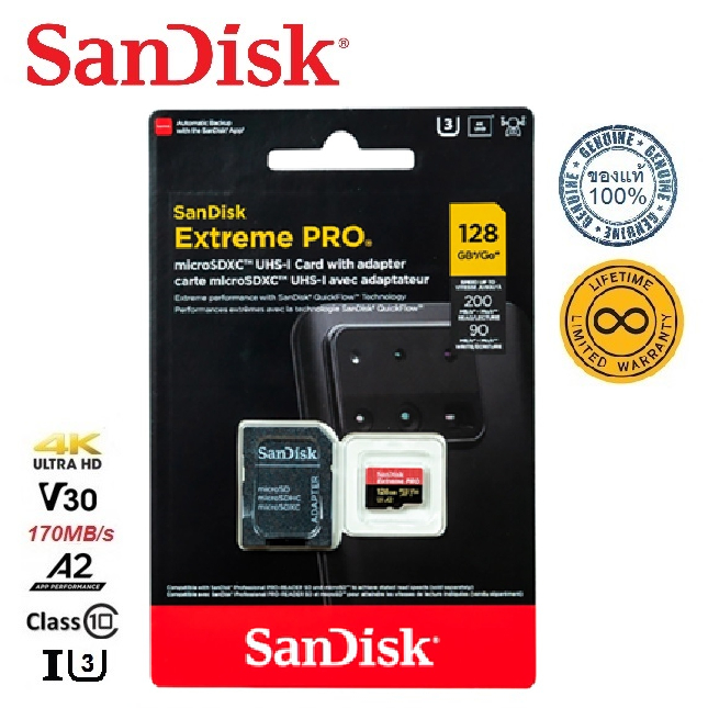 SanDisk 128GB Extreme PRO Micro SDXC (R200 / W90)